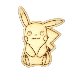 Pikachu - Drewniany Magnes