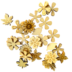 Wooden Flowers 10PCS MIX